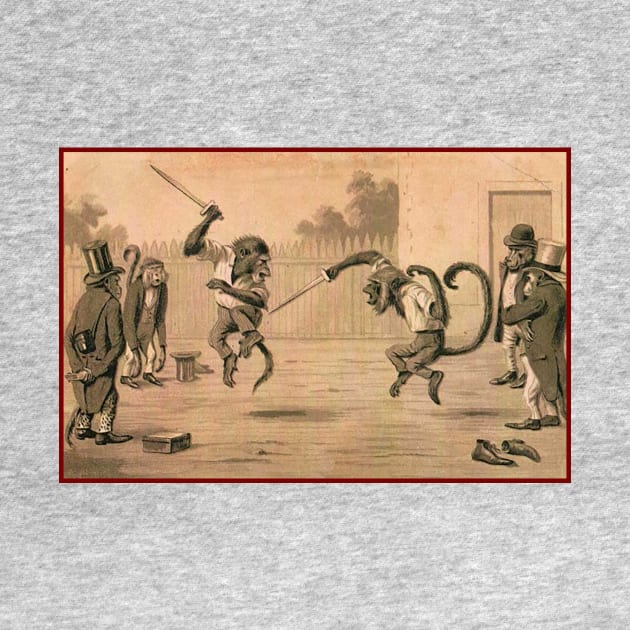 Vintage Monkey Sword-Fight - Maurice Boulanger by pocketlama